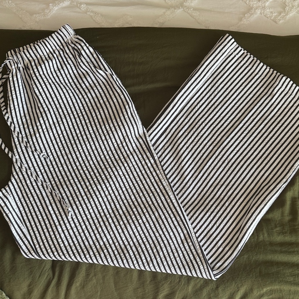 SHEIN Black and White Striped Pants